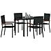 Set da Pranzo per Giardino 5 pcs Nero 90 x 90 x 75 cm - Foto miniatura 3