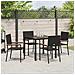 Set da Pranzo per Giardino 5 pcs Nero 90 x 90 x 75 cm - Foto miniatura 4