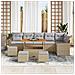 Set Divano da Giardino con cuscino 10 pcs Beige Poly Rattan - Foto miniatura 3