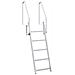 Scala da Molo 5 Gradini Argento 58 x 77 x 191 cm Alluminio - Foto miniatura 1
