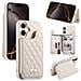 Elegante Custodia A Portafoglio Compatibile Con Iphone 17 - Slot Per Carte, Specchio, Funzione Supporto Beige - Foto miniatura 1