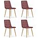Sedia Valora PYRA in velluto rosa con gambe in legno, design moderno x4 - Foto miniatura 1