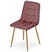 Sedia Valora PYRA in velluto rosa con gambe in legno, design moderno x4 - Foto miniatura 4