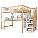 Letto Soppalco 140x200 Con Led, Scala Contenitore E Scrivania - Foto miniatura 1
