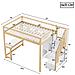 Letto Soppalco 140x200 Con Led, Scala Contenitore E Scrivania - Foto miniatura 2