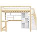 Letto Soppalco 140x200 Con Led, Scala Contenitore E Scrivania - Foto miniatura 3