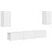 Set mobile TV 5 pcs Bianco Lucido Legno multistrato - Foto miniatura 1