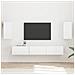 Set mobile TV 5 pcs Bianco Lucido Legno multistrato - Foto miniatura 2