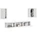 Set mobile TV 5 pcs Bianco Lucido Legno multistrato - Foto miniatura 3