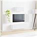 Set mobile TV 5 pcs Bianco Lucido Legno multistrato - Foto miniatura 4