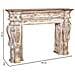 Mobile Da Ingresso In Legno Intagliato Con Finitura Bianco Invecchiato Lavorato A Mano 149x33x98 - Foto miniatura 4