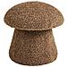 Enna - Pouf Rotondo In Pelliccia Sintetica Marrone Ø45x45 Cm - Foto miniatura 1
