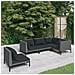 Divani da Giardino 5 pz con Cuscini in Polyrattan Grigio Scuro - Foto miniatura 2