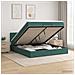 Letto ottomano con materasso Verde Scuro 140 x 200 cm Velluto - Foto miniatura 2