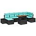 Set Divano da Giardino 8 pz Nero polyrattan - Foto miniatura 1