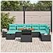 Set Divano da Giardino 8 pz Nero polyrattan - Foto miniatura 10