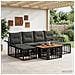 Set Divano da Giardino 7 pz Nero e Grigio scuro polyrattan - Foto miniatura 7