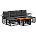 Set Divano da Giardino 7 pz Nero e Grigio scuro polyrattan - Foto miniatura 1