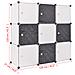 Armadio Salvaspazio A Cubo Con 9 Scomparti Bianco E Nero - Foto miniatura 5