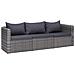 Set Divani Da Giardino 3 Pz Con Cuscini Grigio In Polyrattan - Foto miniatura 1