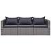Set Divani Da Giardino 3 Pz Con Cuscini Grigio In Polyrattan - Foto miniatura 2