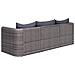 Set Divani Da Giardino 3 Pz Con Cuscini Grigio In Polyrattan - Foto miniatura 3