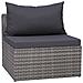 Set Divani Da Giardino 3 Pz Con Cuscini Grigio In Polyrattan - Foto miniatura 4