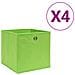 Contenitori 4 pz in Tessuto non Tessuto 28x28x28 cm Verde - Foto miniatura 3