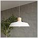 Sospensione A Soffitto 1 Luce Cupola Bianco, Legno Naturale, E27 - Foto miniatura 8