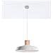 Sospensione A Soffitto 1 Luce Cupola Bianco, Legno Naturale, E27 - Foto miniatura 1