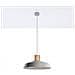Sospensione A Soffitto 1 Luce Cupola Bianco, Legno Naturale, E27 - Foto miniatura 2
