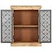 Credenza Con Ante In Acciaio 60x35x75 Cm In Massello Di Mango - Foto miniatura 4