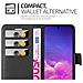 Custodia Compatibile Con Samsung Galaxy A91 In Nero Carbone - Coperchio Protettiva Con Chiusura Magnetica, Funzione Stand E Tasca Per Le Carte - Foto miniatura 4