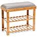 Armadio In Bambù Per Scarpe, Seduta Con Rack, Sgabello In Legno Per Corridoio. - Foto miniatura 1