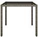 Tavolo Giardino 90x90x75 Cm Vetro Temperato E Polyrattan Grigio - Foto miniatura 3