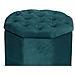 Pouf Salotto Contenitore Imbottito Trapuntato Ottagonale Velvet Tinta Unita Pouf Petrolio - Foto miniatura 3