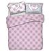 Copriletto Piquet Primavera Estate 100% Cotone Disegno Lovely Check Singolo Rosa - Foto miniatura 3