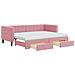 Divano Letto Estraibile Con Cassetti Rosa 80x200 Cm Velluto - Foto miniatura 1