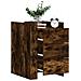 Comodino Rovere Fumo 45x50x65 Cm In Legno Multistrato - Foto miniatura 1