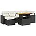 Set Divani da Giardino con Cuscini 7pz Nero Polyrattan - Foto miniatura 1