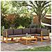 Set Divano Da Giardino 6 Pz Con Cuscini In Massello Di Acacia - Foto miniatura 1