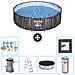 Piscina Fuori Terra - In Giro - 427x107 Cm - Grigio - Include Accessori Coordinati Cb31 - Foto miniatura 1