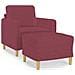Poltrona con Poggiapiedi Rosso Vino 60 cm in Tessuto - Foto miniatura 1