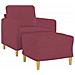 Poltrona con Poggiapiedi Rosso Vino 60 cm in Tessuto - Foto miniatura 3