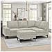 Colchester Divano Angolare 4/5 Posti In Tessuto Ciniglia Beige Con Pouf - Foto miniatura 2