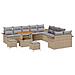 Set di 13 Pezzi Divano da Giardino con Cuscini Beige Polietilene Rattan Acacia,  Divano da Giardino 2 posti con Ripostiglio e Cuscini Beige Polietilene Rattan,  Set da Pranzo Divano 3 Pezzi con Cuscini Beige Polietilene Rattan Acacia - Foto miniatura 1