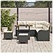 Set di divani da giardino composto da 8 pezzi con cuscini in polyrattan nero, Divano da giardino a 2 posti con storage e cuscini in polyrattan nero, Set da pranzo da giardino composto da 3 pezzi con cuscini in polyrattan nero - Foto miniatura 3