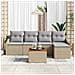Set divani giardino 6 pezzi con cuscini beige rattan acacia - Foto miniatura 3