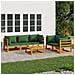 Set Salotto da Giardino 6pz con Cuscini Verdi in Legno Massello - Foto miniatura 2