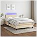 Letto a Molle con Materasso e LED Crema 120x190 cm in Tessuto - Foto miniatura 5